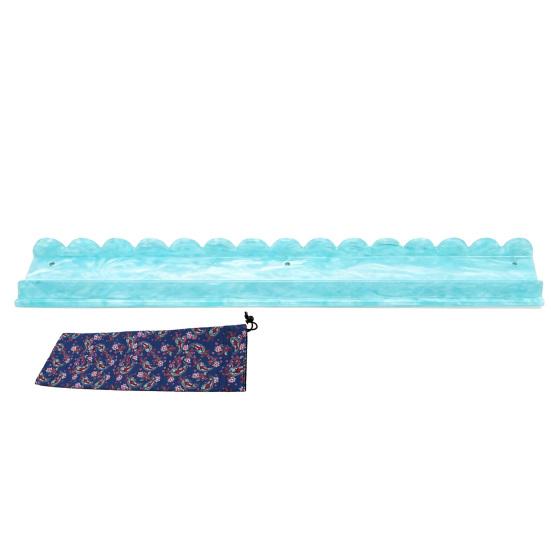 1/4Pcs Mahjong Rack with Magnetic Pusher & Storage Bag, Scalloped Acrylic Mah Jongg Tile Holder Pusher Bar, Gift for American Mahjong Players