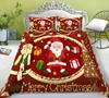 Christmas Bedding Santa Claus Quilt Cover Pillow Cover Bedding Set Duvet Cover Full Size Single/Double Bed Home Decoration