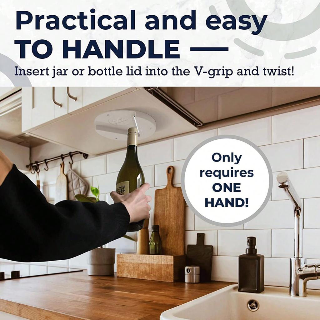 Off Jar Opener For Seniors, Under Cabinet Jar Openers For Weak Hands, Easy Grip, Arthritis Jar Opener, One Handed Gadgets, Bottle Opener