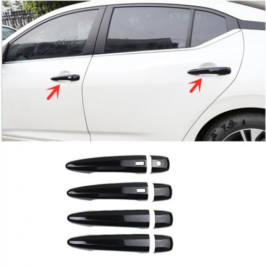 Bright black Door Handles Cover Trim For Nissan Sentra 2020-2023 Accessories