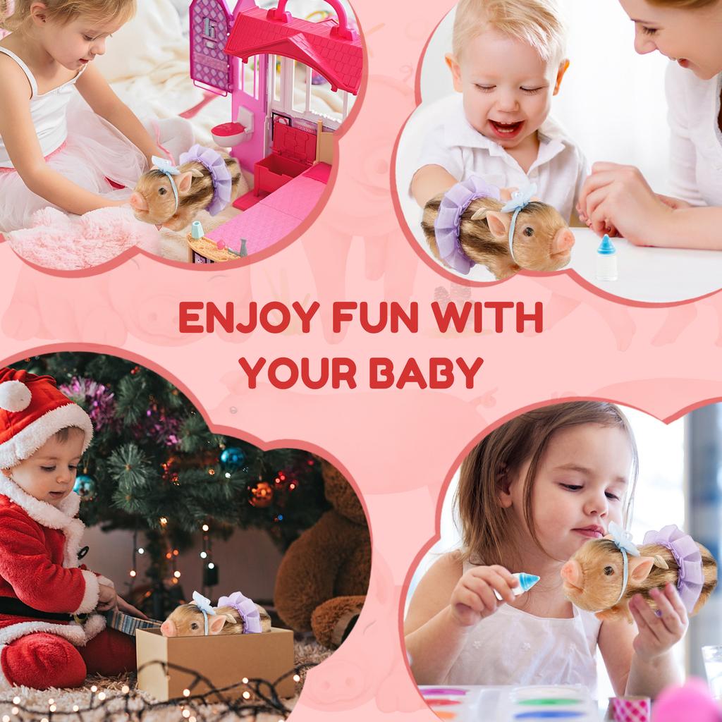 5-Zoll Silikon Mini-Schwein weiche und realistische Haptik lustige Dekoration Silikon Schweinepuppe Kindergeschenk