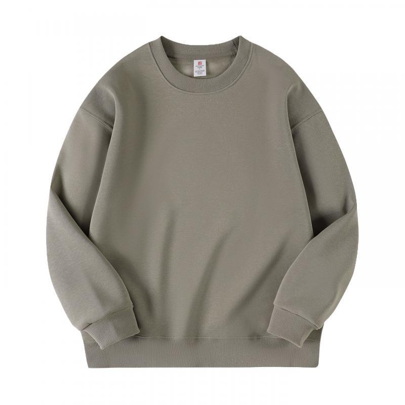 Men's Versatile Round Neck Plus Velvet Hoodie - Autumn/Winter Collection