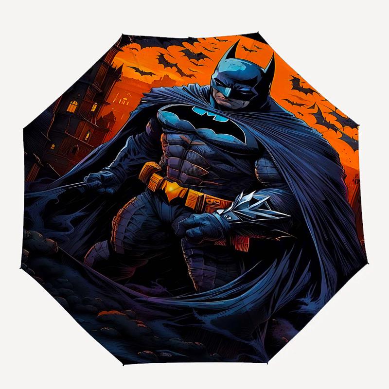 1pc Batman, Gotham Automatic Folding Umbrella - Compact 8-Rib Design, Durable Plastic & Iron1182L