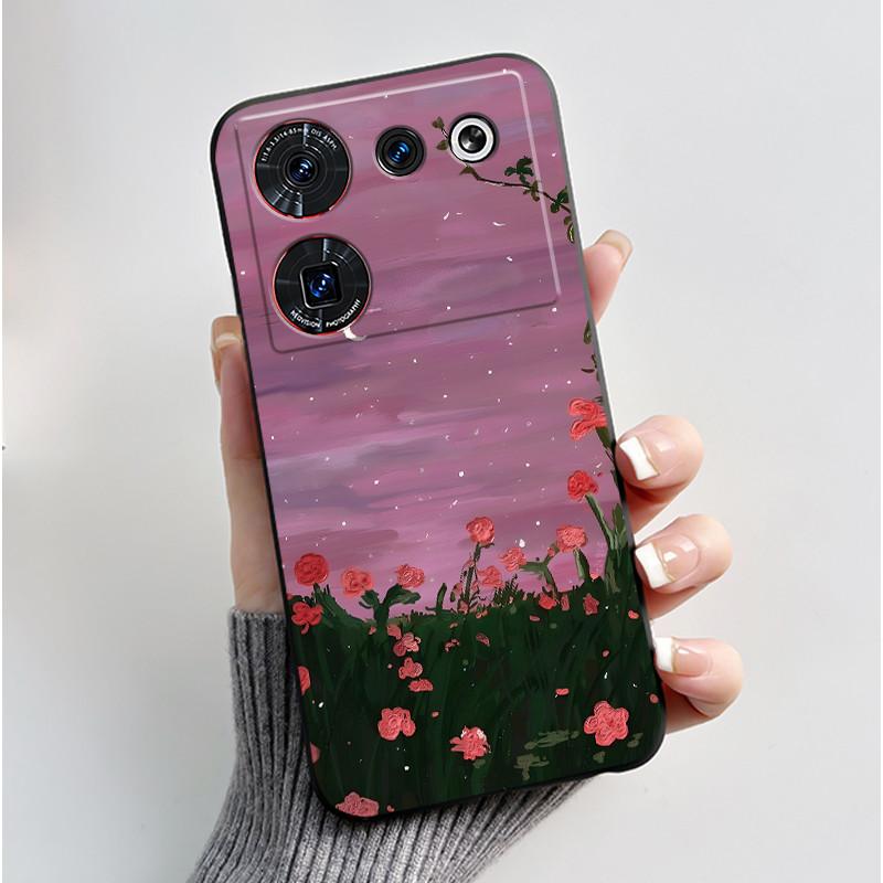 For ZTE nubia Z50 Ultra Z50Ultra Casing Aesthetic Cute Cat Cartoons Black Matte Soft Silicone Case Shockproof Back Shell Cover
