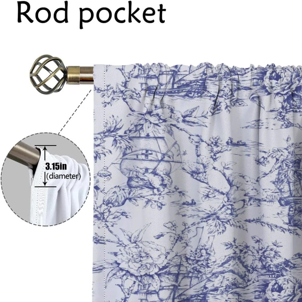 Elegant Room Curtains for Living Room Flowers and Plants Window Curtain Halloween Decoration Shades Curtains 2 Pieces Partition