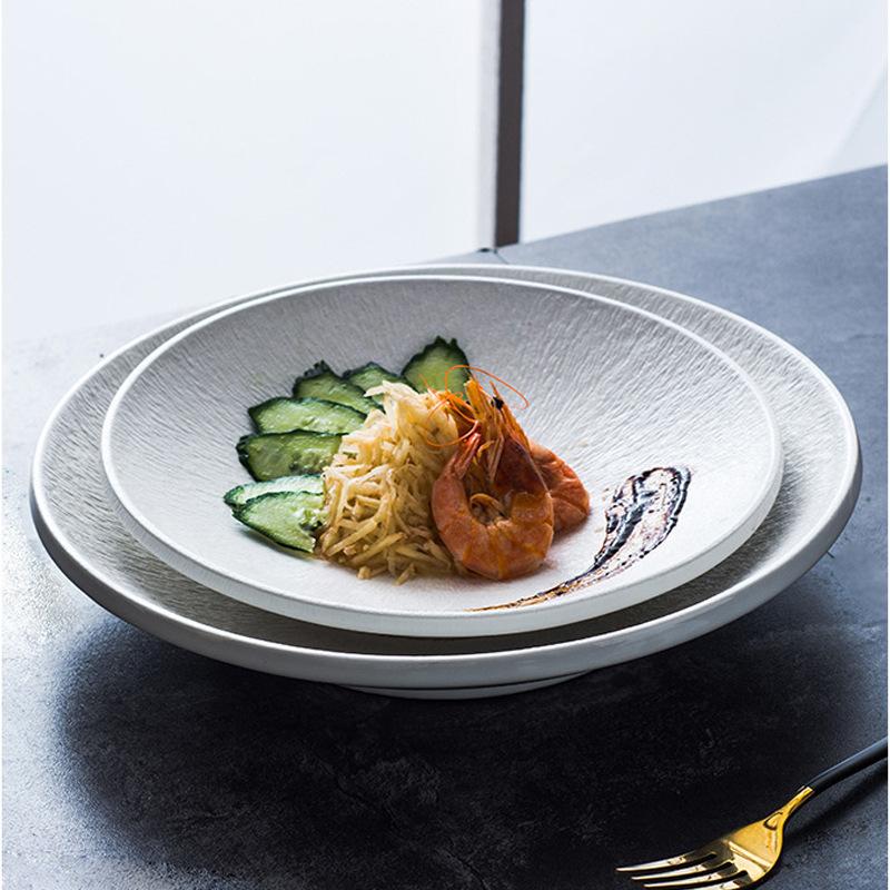 High-End Restaurant Western Plate, Ceramic Deep Dish, Home Pasta Plate, Simple Salad Plate, Hotel Soup Plate, Tableware