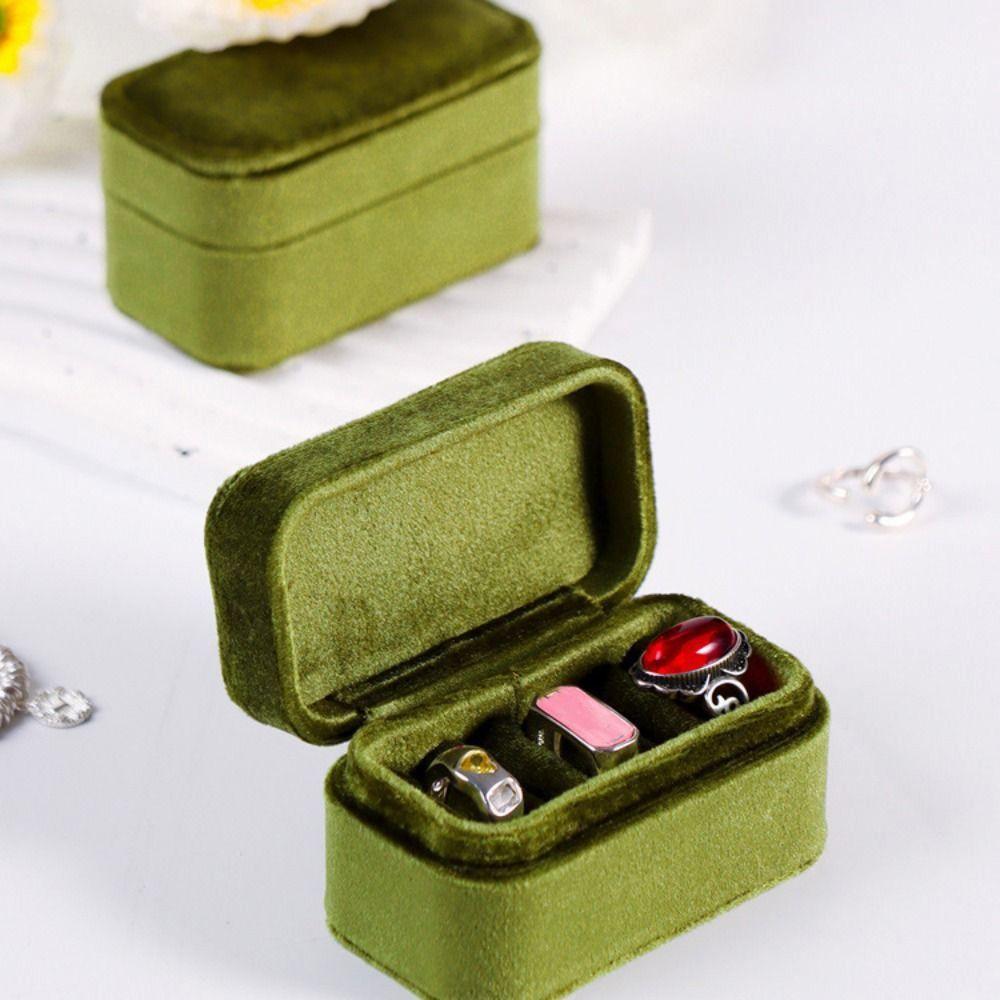 Square Rings Bearer Box Luxury Jewelry Organizer Simple Velvet Rings Holder  Propose