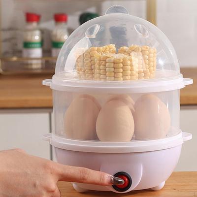Egg Poachers Double Layer Steamer Fast Heated for Kitchen Cooking White