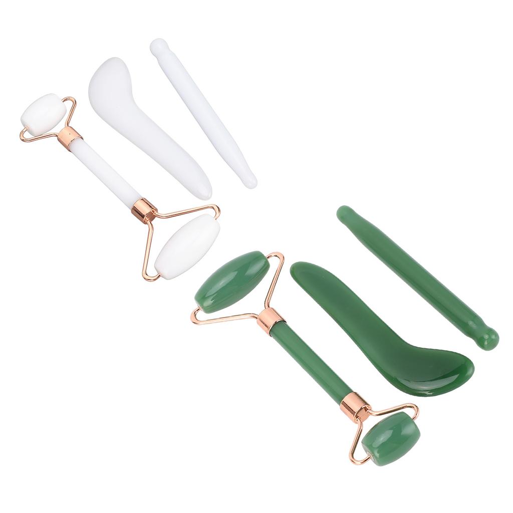 3pcs Jadestone Face Roller Gua Sha Set Anti Aging Improve Circulation Gua Sha Scraping Massage Tool