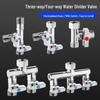 Three-Way Ball Valve with Union, 1-In/2-Out Water Pipe Splitter for Toilet and Washing Machine