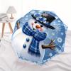 Winter Wonderland Snowman Umbrella, Portable 3-Fold Compact Umbrella,Christmas Gift ES410