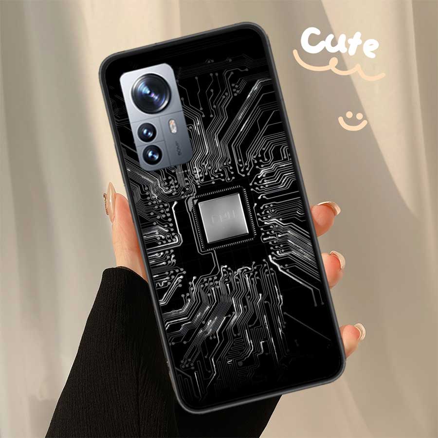 The Transmission line Diagram of The Chip Phone Case For Xiaomi Poco X7 X6 X5 X4 X3 GT NFC M4 M5 Pro 5G M3 Mi F6 F5 F4 F3 F2 F1