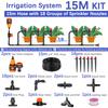 50-5m 1/4" Garden Drip Micro Irrigation 8-hole Adjustable Drippers with Stake 4/7mm Adapter PVC Tubing Automatic Watering System