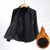 Women's Autumn Winter Slim Fit Long Sleeve Fleece Lined Shirt Business Casual Plus Size Shirt