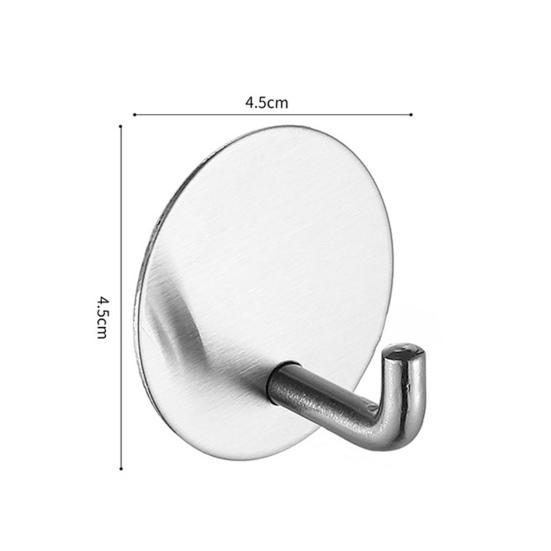 4Pcs Hanging Hook Punch Free Self-adhesive Traceless Stainless Steel No Damage Wall Adhesive Hook Towel Holder Daily Use