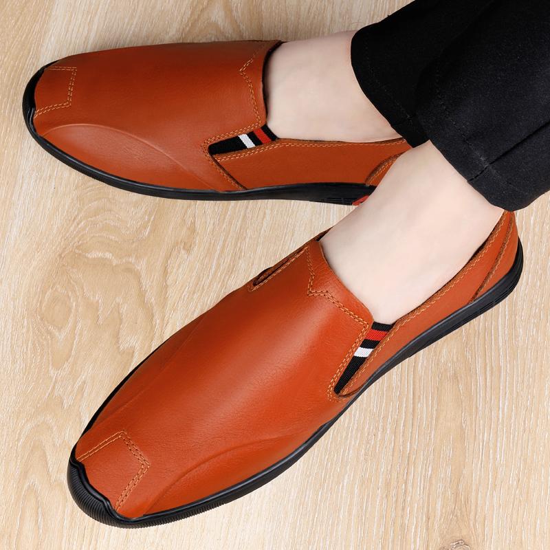 Модные высококачественные весенние новые кожаные лоферы мужские повседневные туфли — фото 4