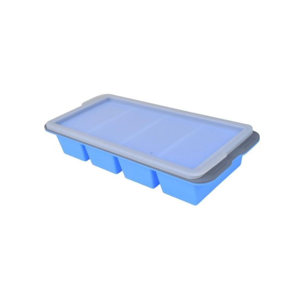 Easy Demould Food Grade Silicone Ice Cube Tray 2/4/6Grid With Lid Food Storage Box Large Size Ice Tray Mold Household Use