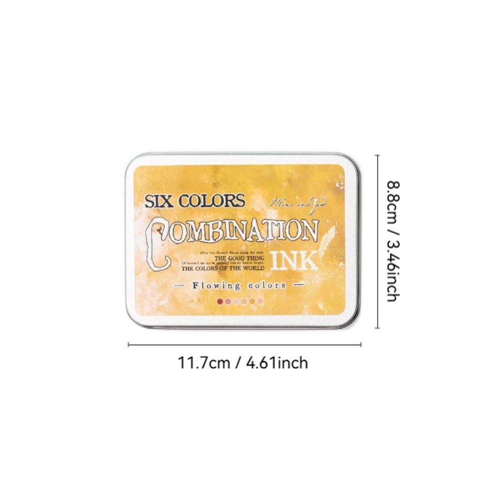 6pcs/set Flowing Color Series Ink Pad Handmade Stamp Pads  for Planner Stamps Scrapbook