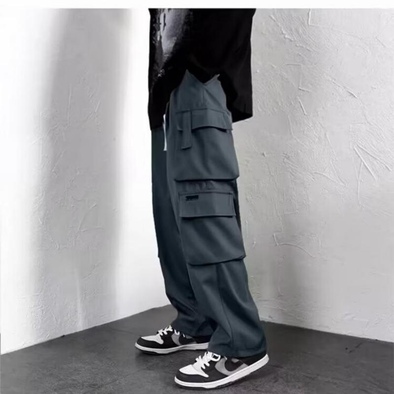 

Комбинезон мужской многокарманный свободный прямой повседневный широкий 4XL серый