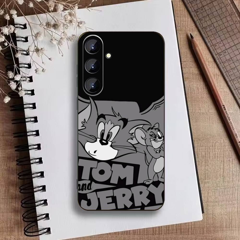 U-Tom And J-Jerry Phone Case For Samsung Galaxy A73,21,22,32,71,53,52,51,80,5G Soft Black Cover