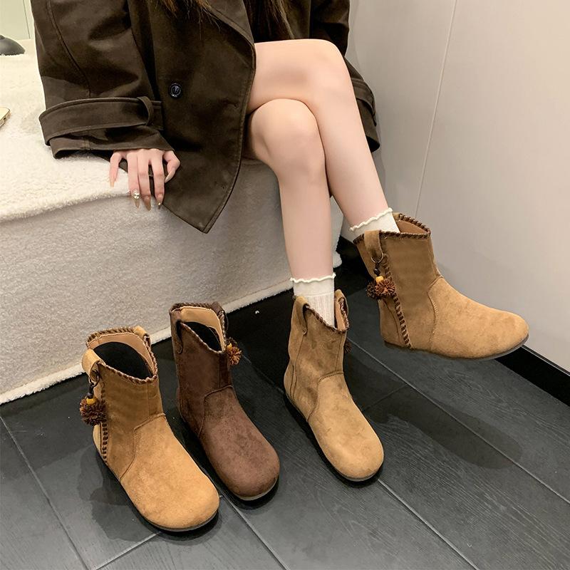 Ethnic style women's short fashion hundred soft elastic comfortable ankle boots shock absorption anti-skid casual sports Martin boots