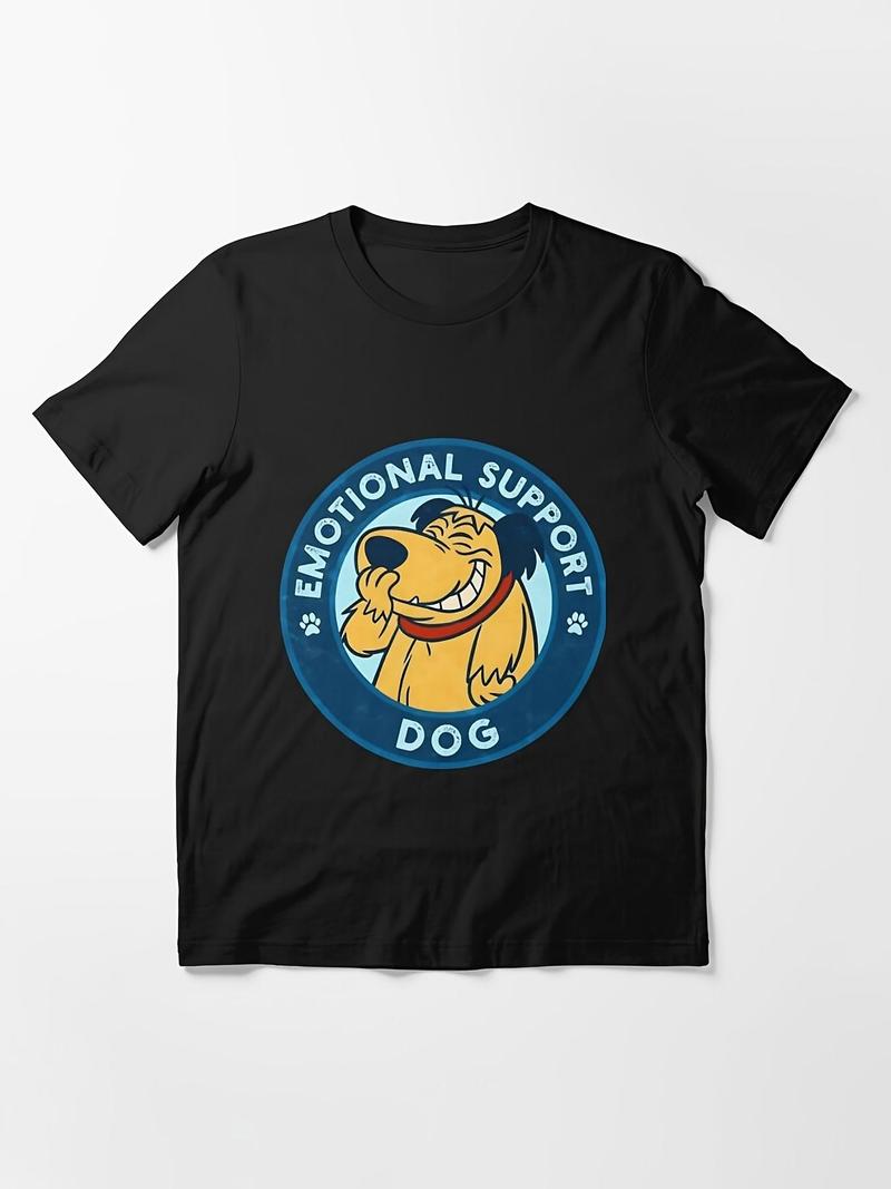 Vintage Graphic 100 Cotton TShirt Emotional Support Dog Cartoon Character Summer M