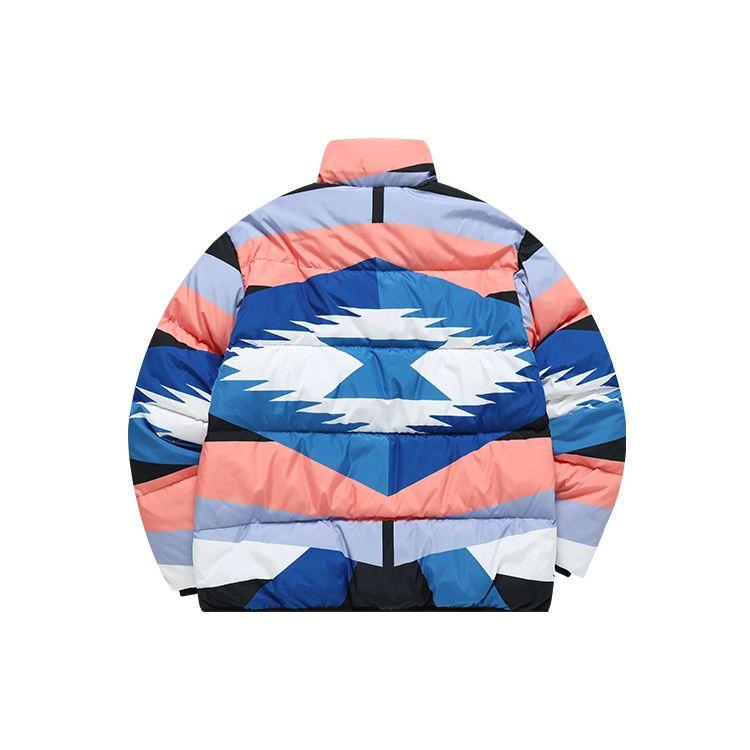 FILA Fusion X Marcelo Burlon All Over Print Color Block Warm Puffer Jacket Unisex outerwear Blue Multicolor T11U148901F-BU