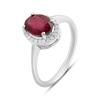 Silver Ring with a Natural Ruby 1.948ct, Cubic Zirconias, Item Weight 2.19 G (2213161)