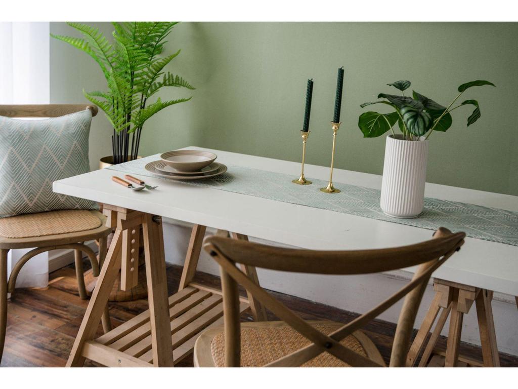 Σκανδιναβικός Γεωμετρικός Ζακάρ Τραπεζοδρόμος με Φούντες – Μίγμα Πολυεστέρα Βαμβακιού