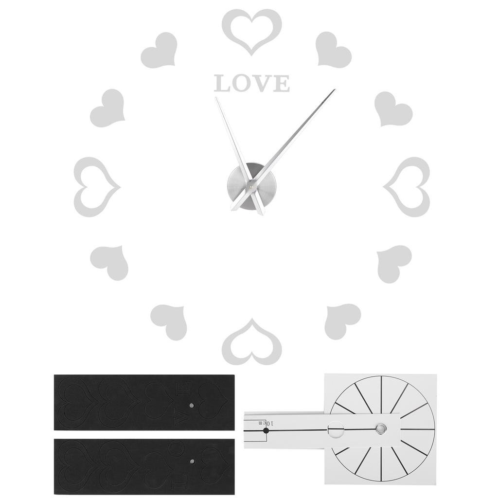 Innovative DIY Wall Clock Acrylic Mirror Surface Wall Sticker Clock for Home DecorationSilver