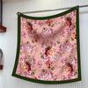 90cm Korean-Style High-Quality Twill Silk Chain Print Ladies' Decorative Shawl