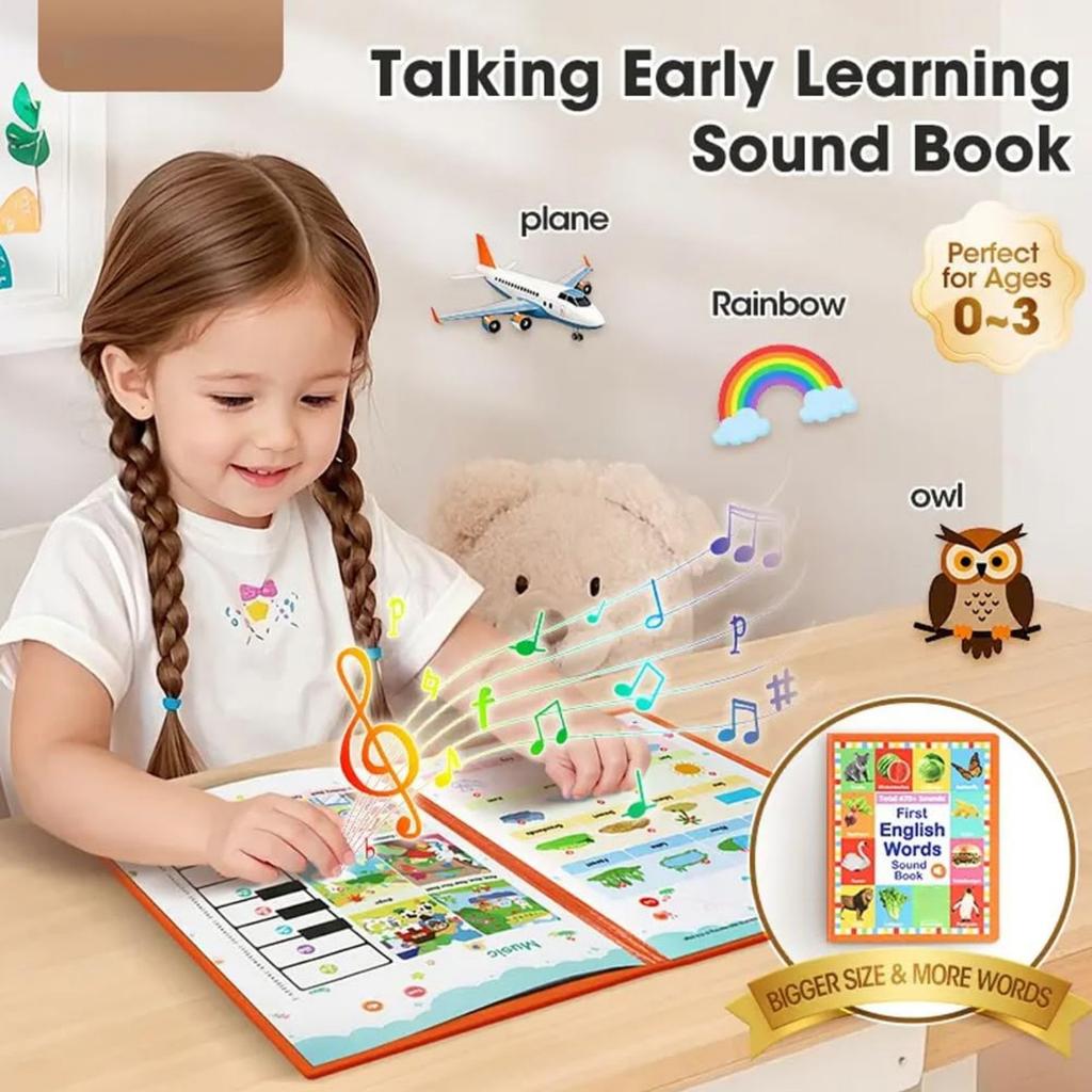 My First English Sound Toy – 470+ Words, 21 Themes, Fun Word Game,Press To Learn Phonics, Educational Language