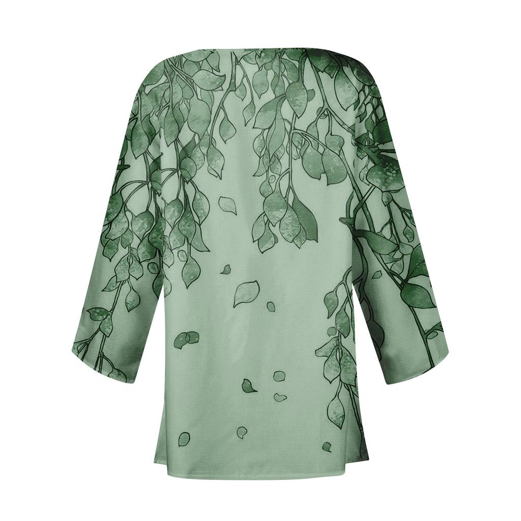 Kvinners uformelle mote Caot retro trykt lett mellomlang jakke cardigan