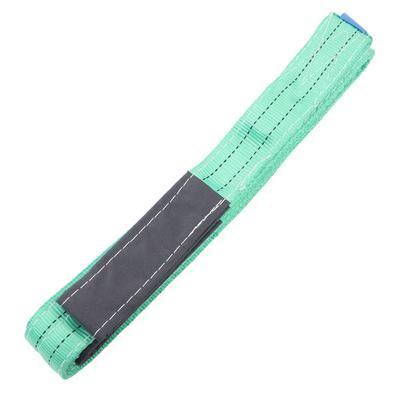 Sangle d'élingue de levage en polyester Grue industrielle Plate Robuste Élingue de levage Capacité 4409 lb 13,12 pi Boucle à 2 œillets Vert