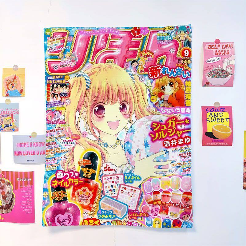 Vintage Japanese High Saturation Magazine Poster Tapestry Wall Decor for Dormitory Bedroom Headboard Artistic Home Decor