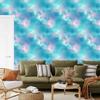 Watercolor Galaxy Wallpaper Turquoise, Blue and Celadon 50x1000