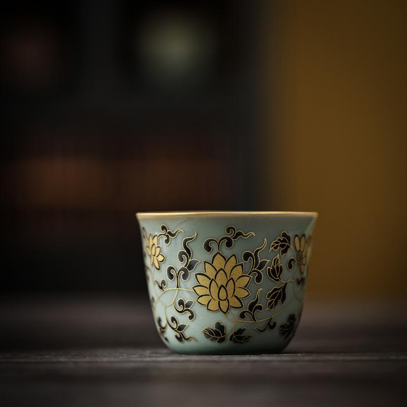 Celadon Master Cup Light Luxury Tea Cup Kung Fu Tea Set Drinking Tea Large Teacup Single Cup Personal Special Teacup Tea Cup
