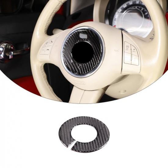 Carbon Fiber Steering Wheel  Ring Trim Cover For Abarth 595 2011-