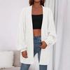 2025 Spring and Autumn New Coarse Needle Twist Knitted Cardigan Women's Medium and Long Solid Color Casual Loose Jacket Cardigan