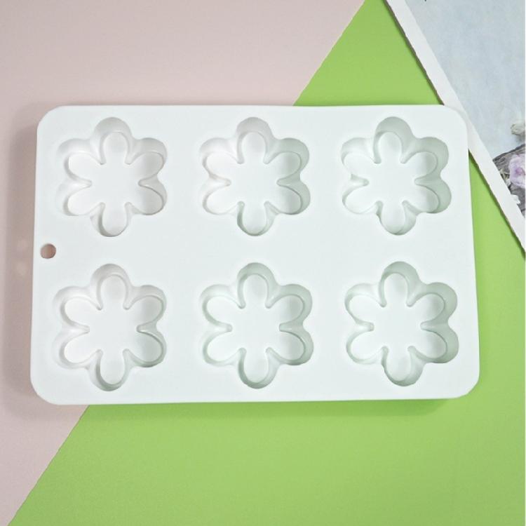6-cavity Six Petals Flower Silicone Mold Mousse Cake Decorating Baking Tool