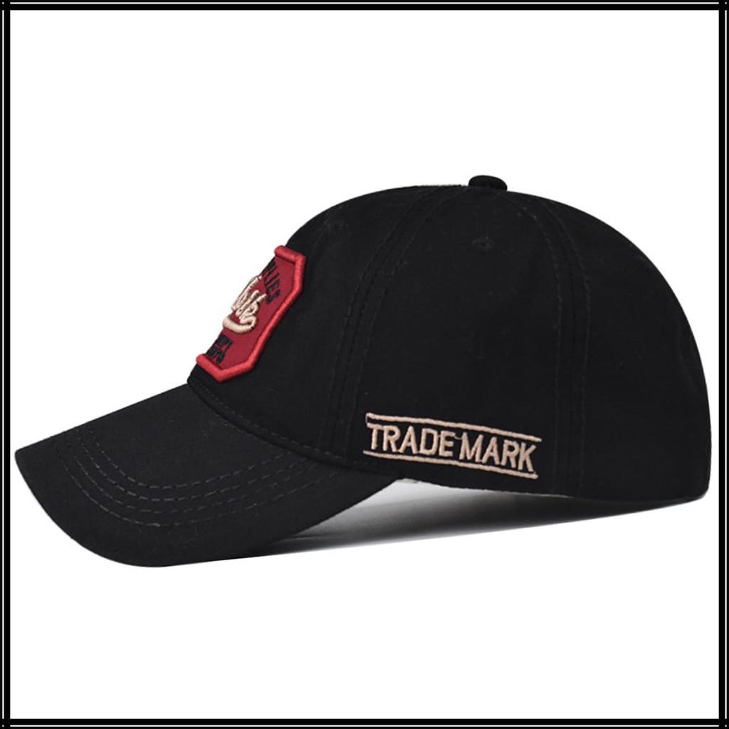 Baseball CZA425 [White Fang] Hat, Cap, Cap, Cotton, Embroidered, Casual, Stylish, Breathable, Men's, Women's, (Black)