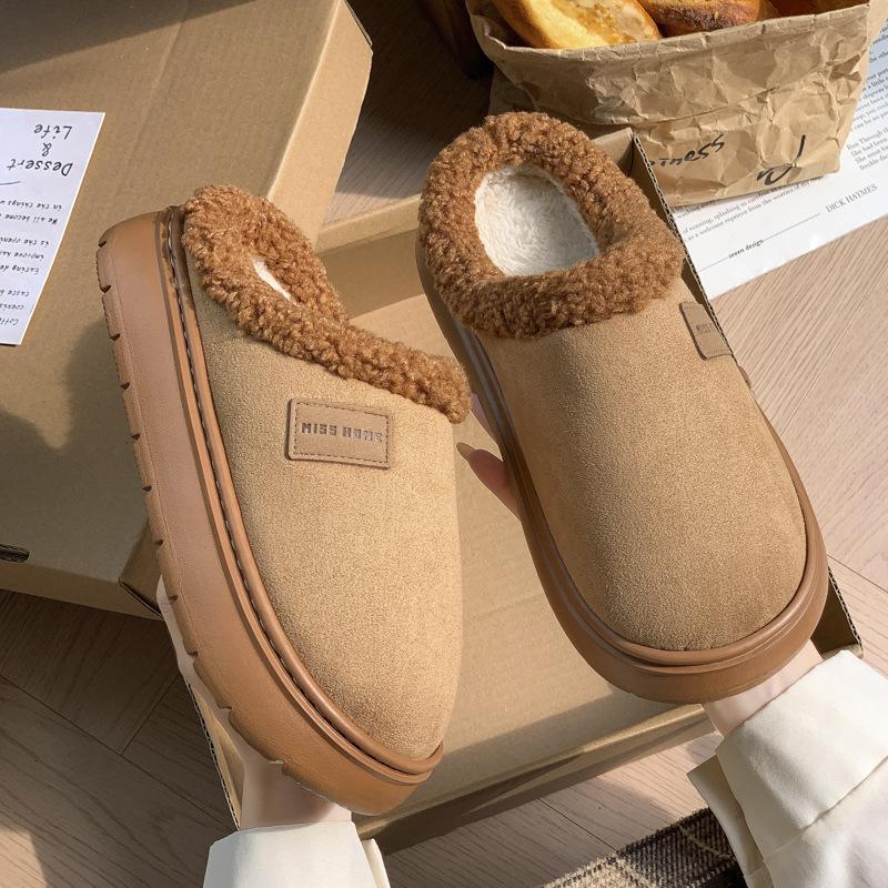 Neue Baumwollpantoffeln Herbst und Winter Zuhause Paar warmes Zuhause dicksohlige Plüsch-Baumwollschuhe