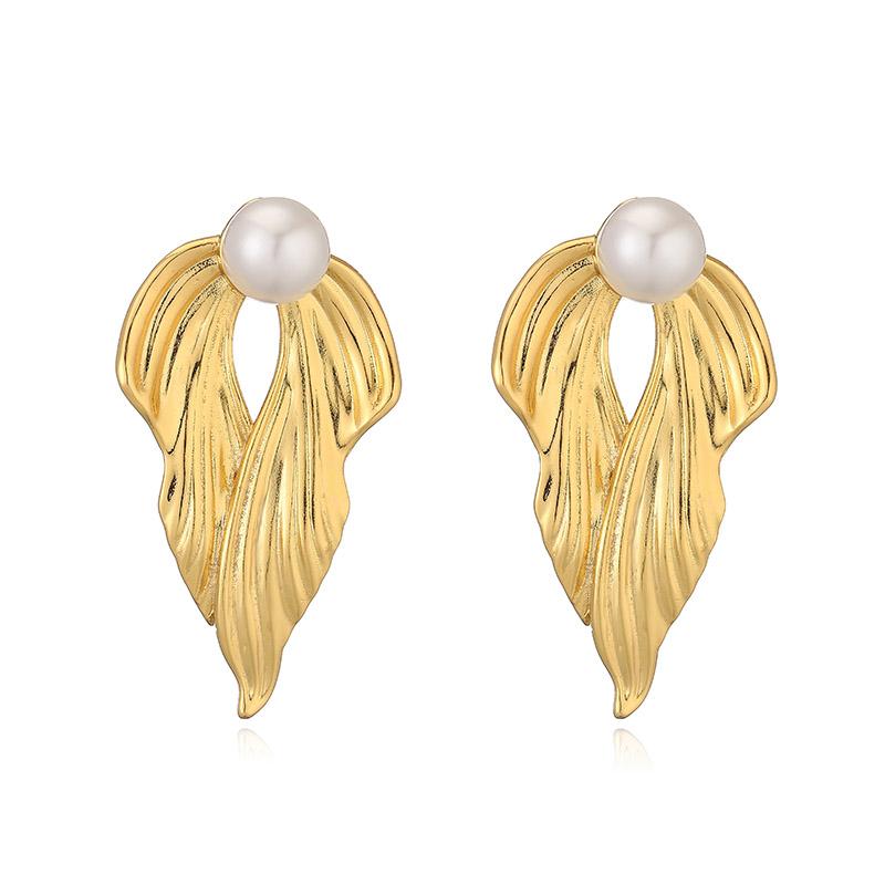 

HECHENG, Summer New Ocean Series Brass Gold-plated Shiny Simple Selicate Unisex Earrings Couple Stud Earrings Party Gifts