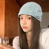Handmade Knitted Hat Fashion Knitted Hat Elegant Flower Hat Soft Warm Headwear Winter Fashion Hat for Women