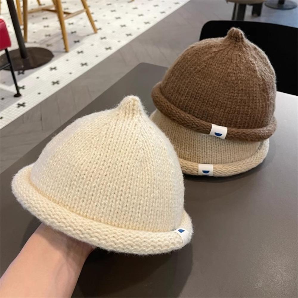 Knitted Autumn Winter Children's Cap Warm Brimless Hat Casual Melon Cap  for 1-5Y Baby