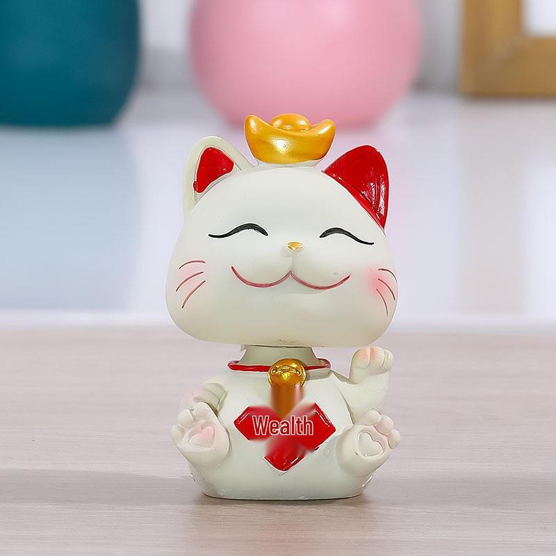Handmade Resin Lucky Cat Figurine: Cute Desk Decoration and Creative Office Gift 2025