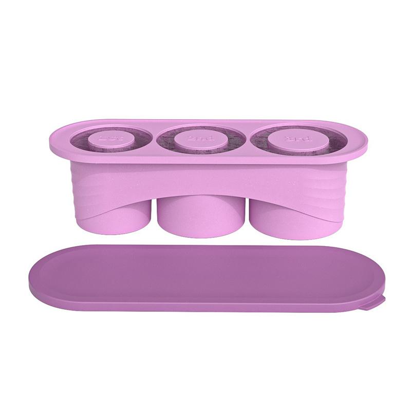 3 Cavity Ice Tray For Stanley Cup Tumbler Cup Silicone Ice Mold with Lid Summer Ice Maker Cylinder-Shape Reusable
