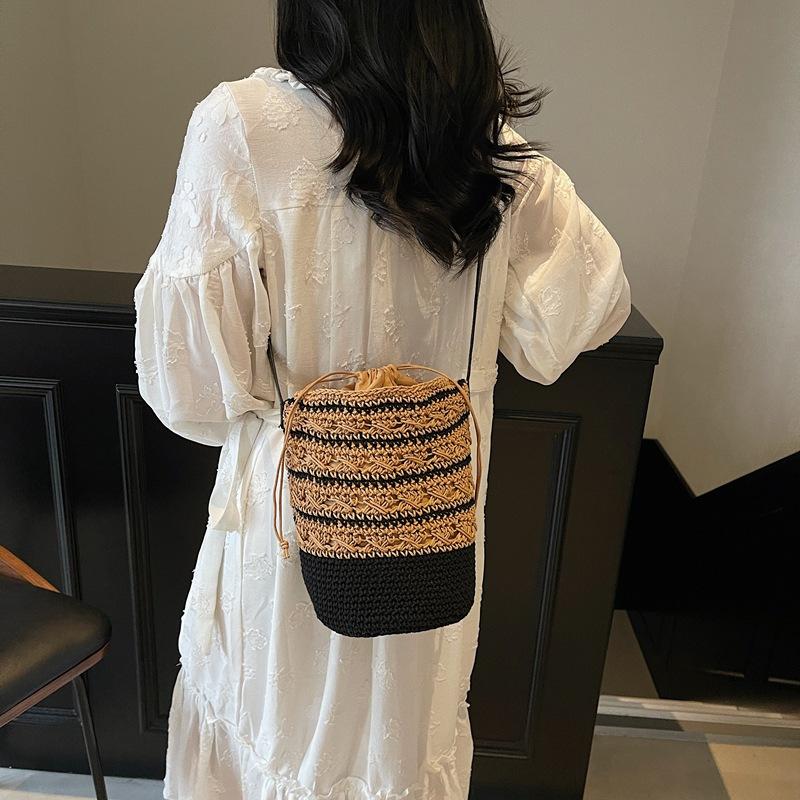 Bag Versatile Resort Beach Bag Drawstring Crossbody Handbag