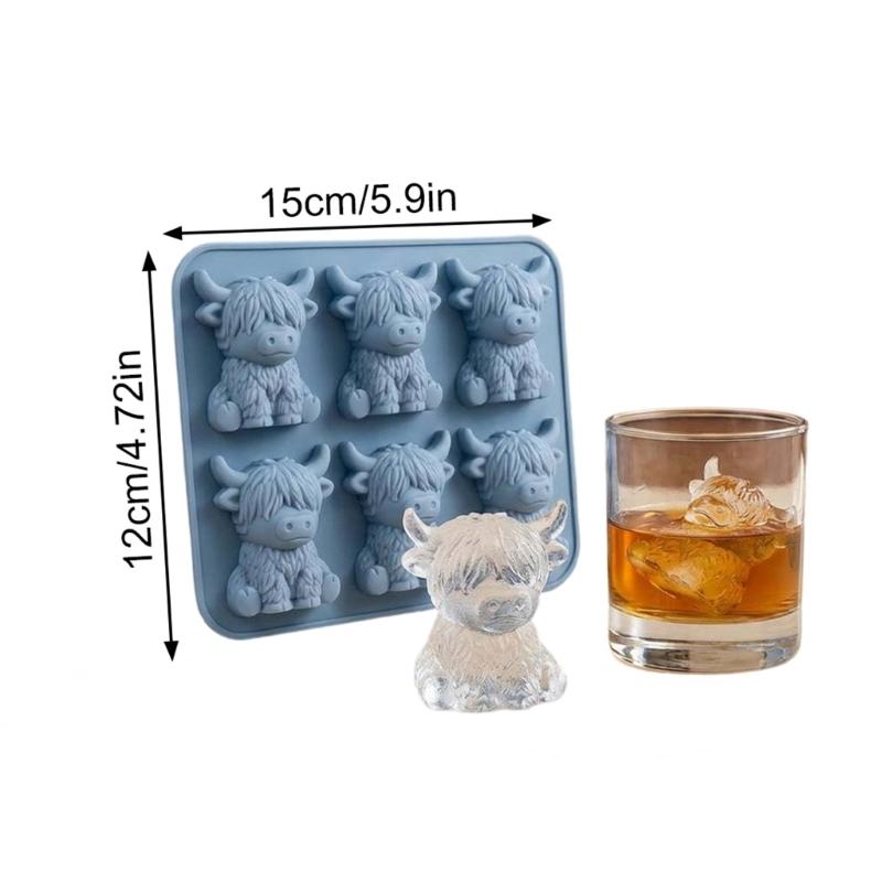 Rabbits Cattle Ice Cubes Maker Silicone Mould Quick For Cafes Households Food Grade Materials