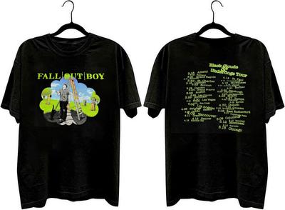 Fall Out Boy dwustronna czarna koszulka unisex z krótkim rękawem QT7513